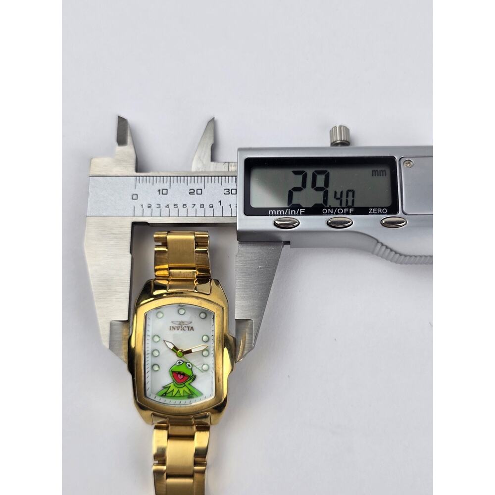 Invicta Muppets Kermit the frog Ladies gold tone Watch Limited Ed. fresh Battery - Picture 12 of 12